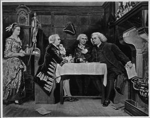 Copy of 'A Scene at the Mitre' by Eyre Crowe (1857), published in The Bookman, September 1909 