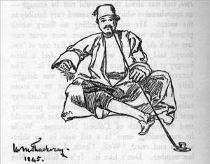 William Makepeace Thackeray sketch, by Eyre Crowe (1845)