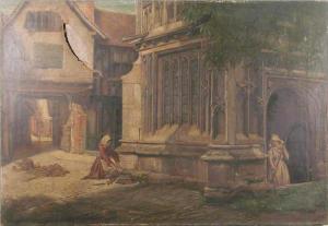 old_porch_evesham 'Old Porch, Evesham' by Eyre Crowe A.R.A. (1883)