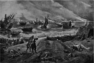 'James II at La Hogue, May 1692' by Eyre Crowe A.R.A. (1898)