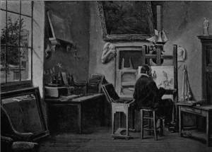 'J F Millet in his Studio at Barbizon' by Eyre Crowe A.R.A. (1899)
