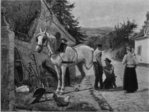 'The Village Farrier' by Eyre Crowe A.R.A. (1903)