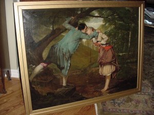 Landscape with stream and figures - The Lovers (1880.)